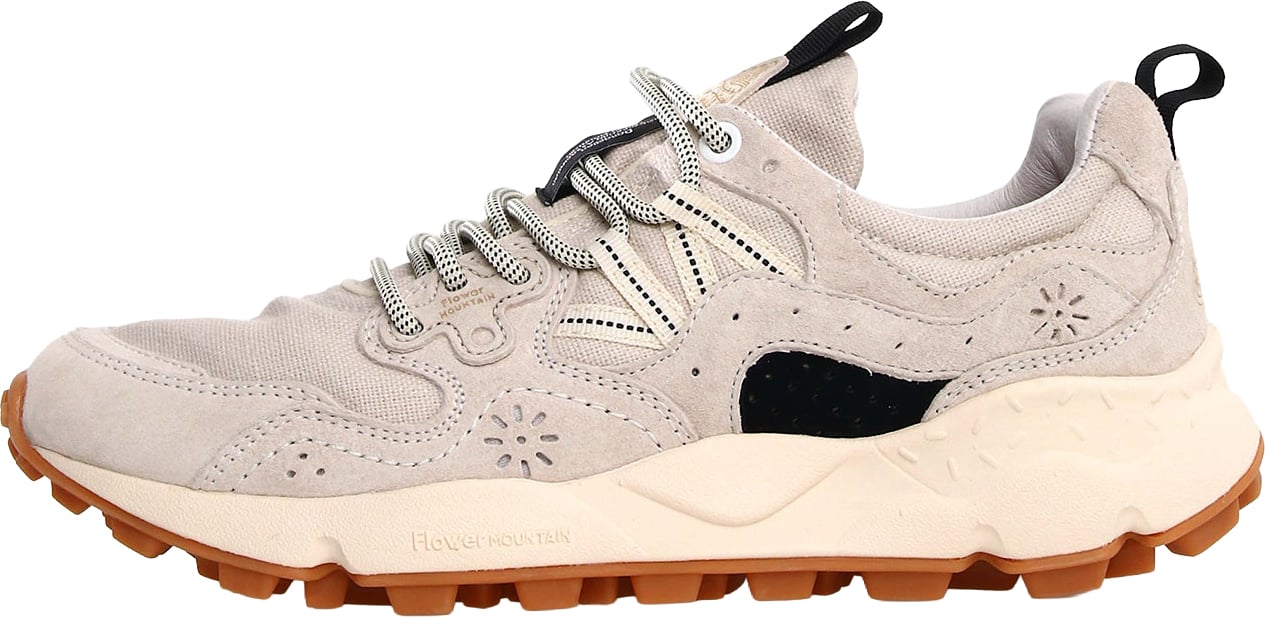 Flower Mountain Sneakers Yamano 3 Suede-Cotton Cloth Beige Beige