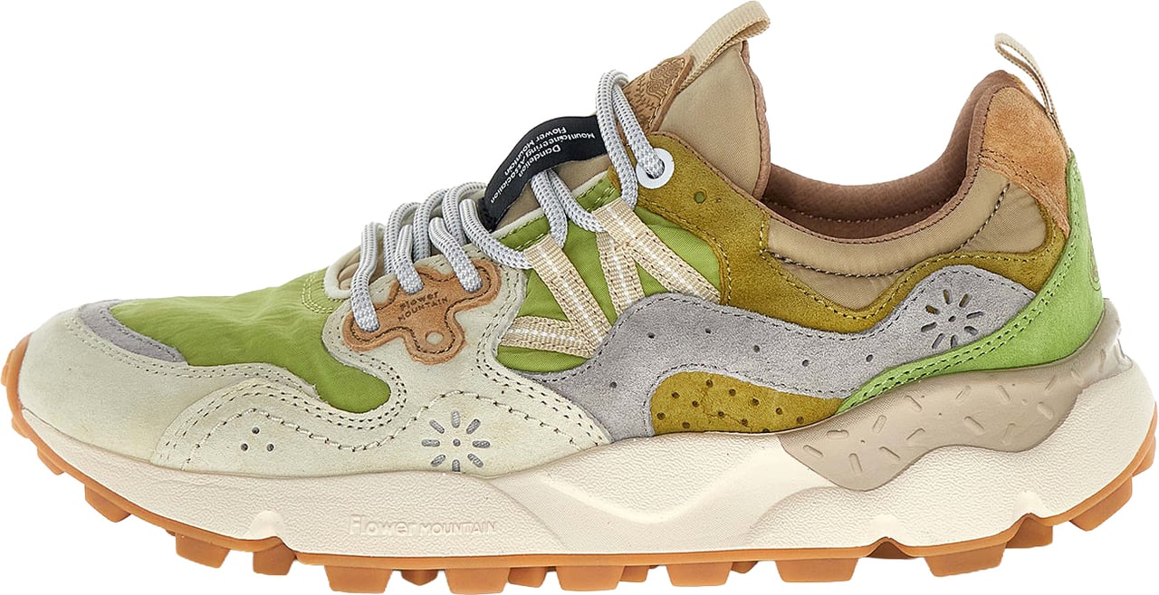 Flower Mountain Sneakers Yamano 3 Uni Suede-Nylon Milk/Light Green Divers