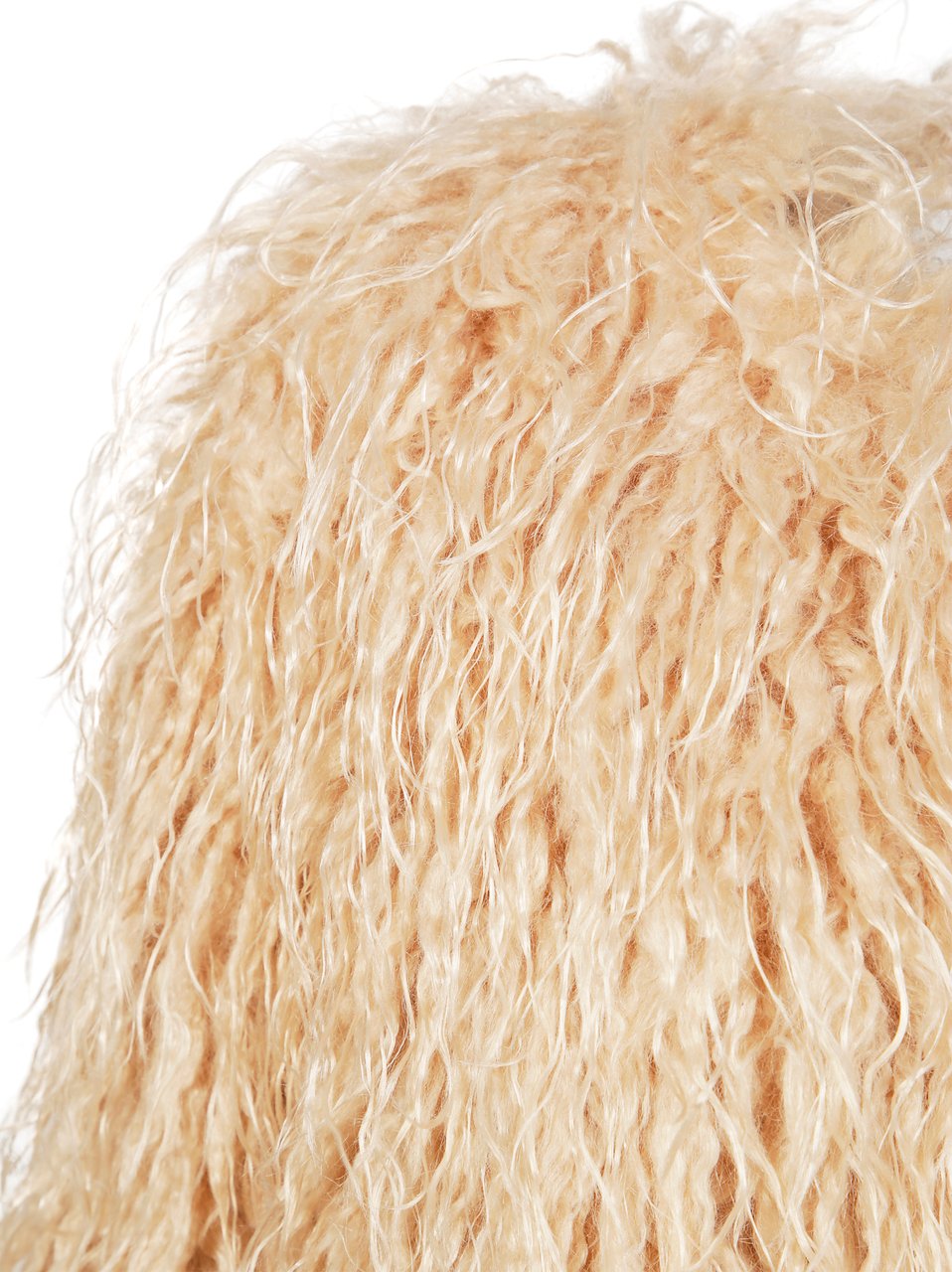 Forte Forte Short Kimono-Inspired Jacket In Eco-Friendly Mongolian Faux Fur Neutraal