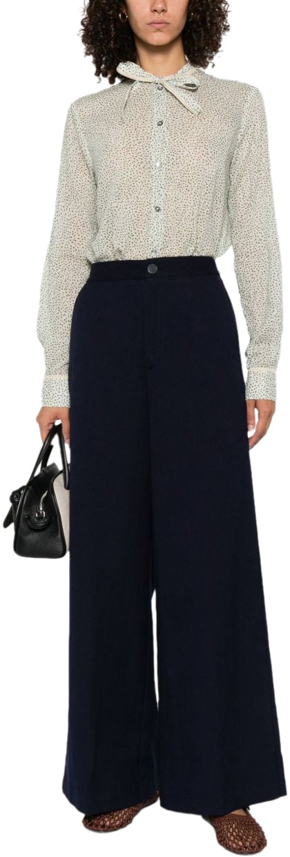 Forte Forte Trousers Blue Blauw