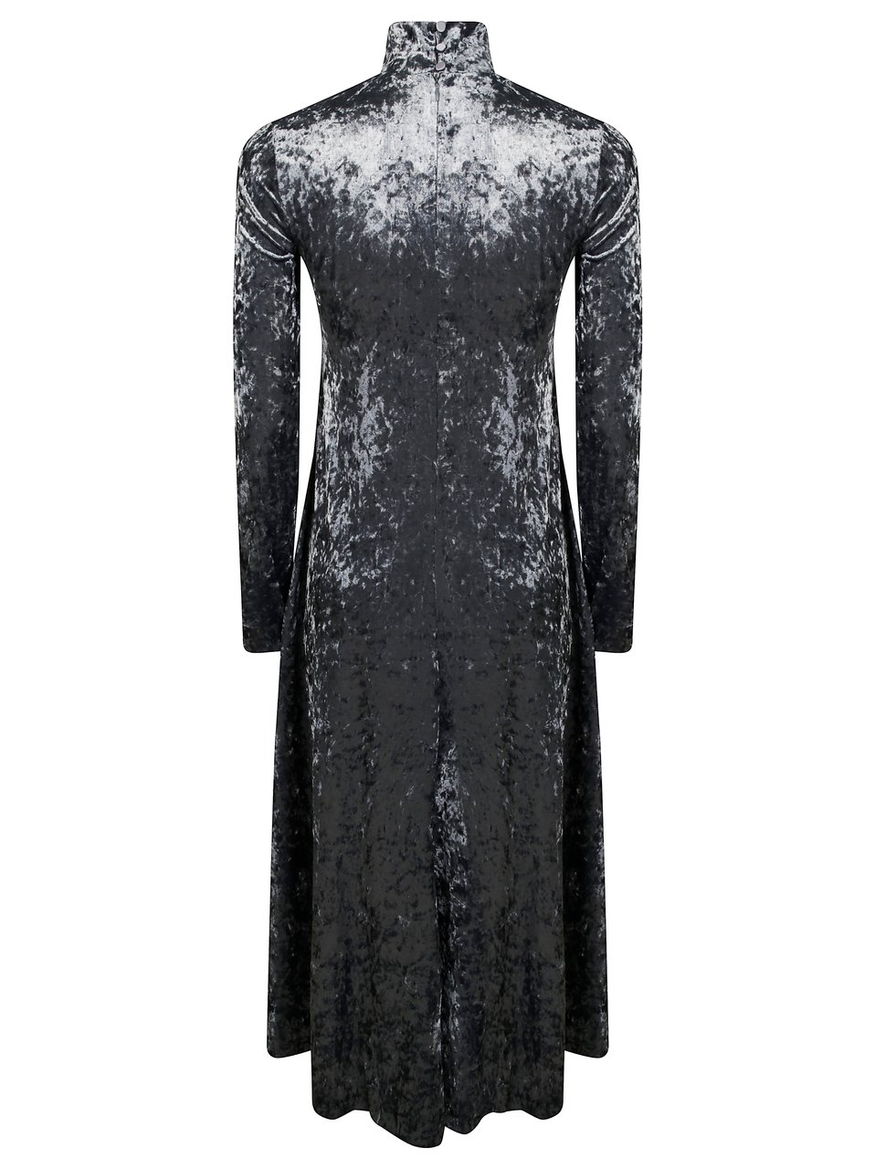 Forte Forte Abito Lungo Dolcevita Stretch Velvet Zwart