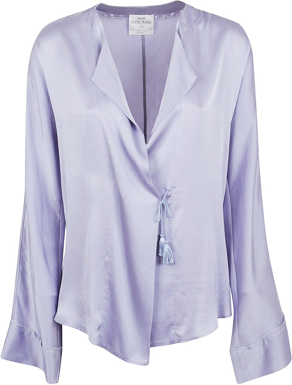 Forte Forte FORTE FORTE shiny stretch silk satin crossed shirt Paars
