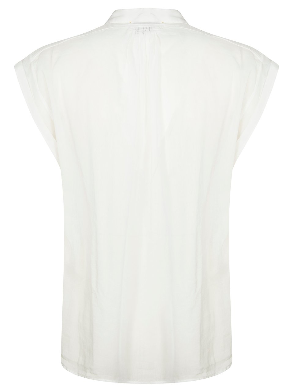 Forte Forte Sheer Mandarin Collar Blouse Wit