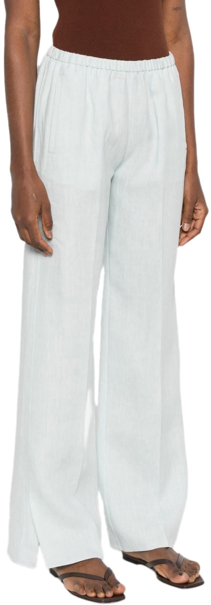 Forte Forte Trousers Light Blue Blauw