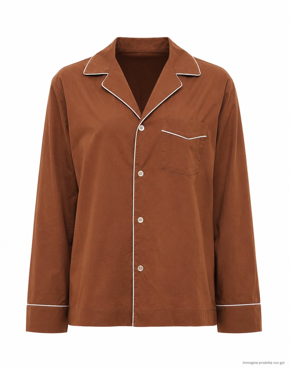 Forte Forte Chocolate My Shirt Cotton Poplin Shirt Bruin