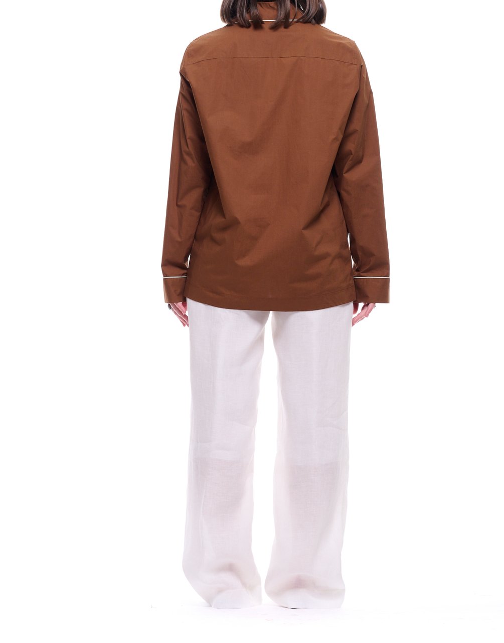 Forte Forte Chocolate My Shirt Cotton Poplin Shirt Bruin