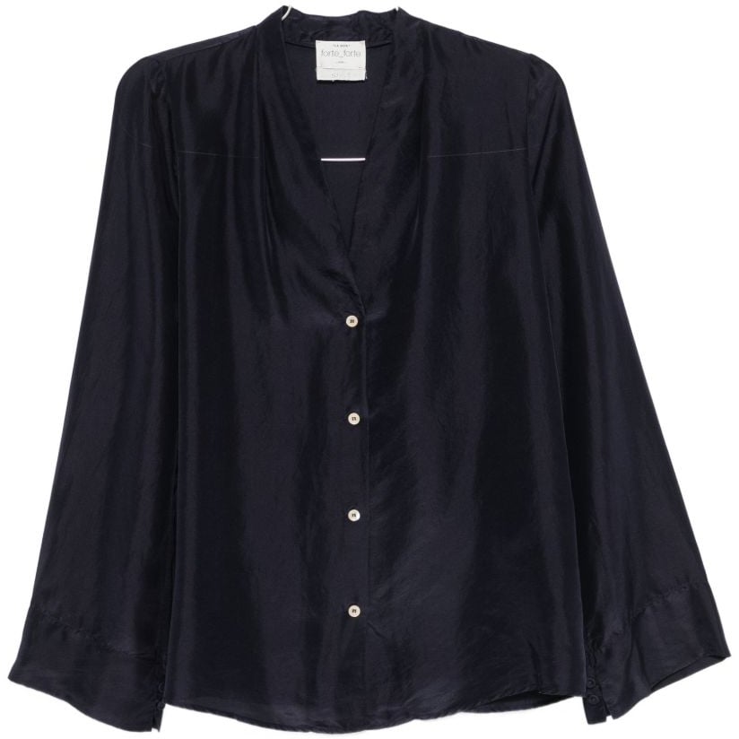Forte Forte Shirts Navy Cyaan