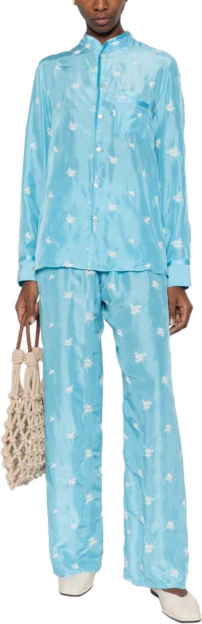 Forte Forte Trousers Azzurro Lichtblauw
