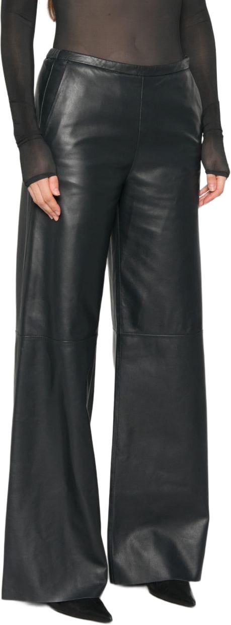 Forte Forte Trousers Petrol Blue Zwart