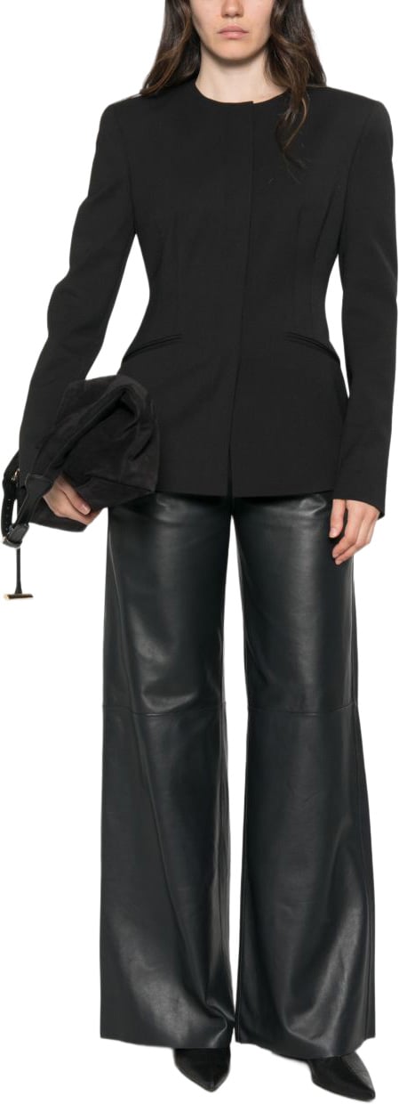 Forte Forte Trousers Petrol Blue Zwart