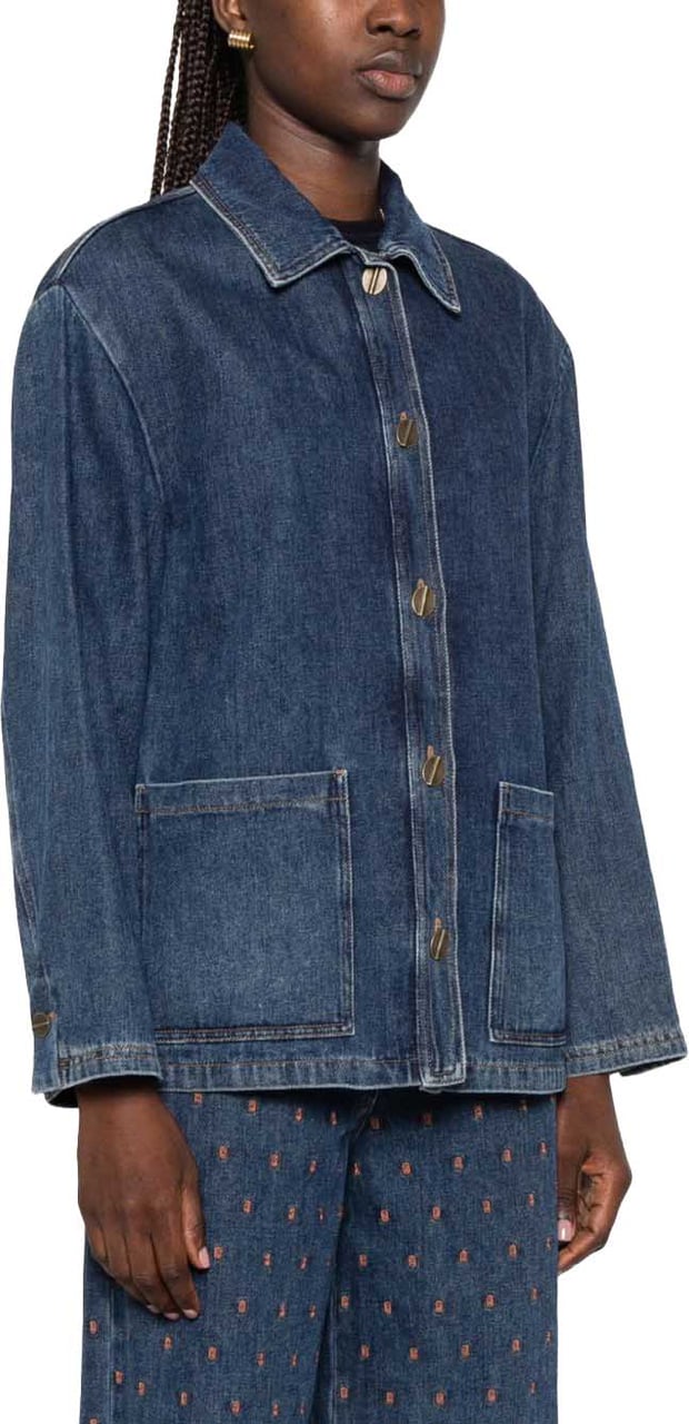 Forte Forte Coats Navy Blauw