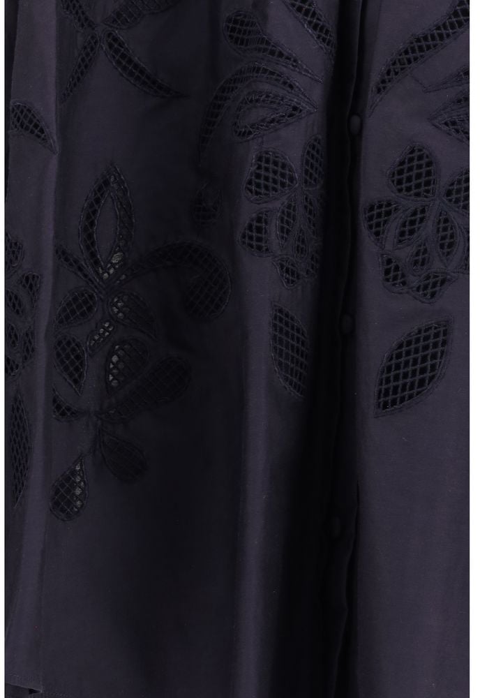 Forte Forte Forte_Forte Blue Cotton Pattern Shirt Blauw