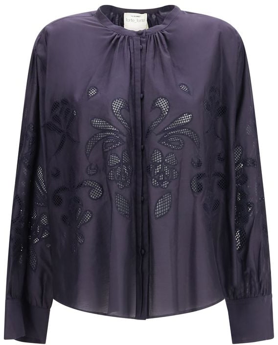 Forte Forte Forte_Forte Blue Cotton Pattern Shirt Blauw