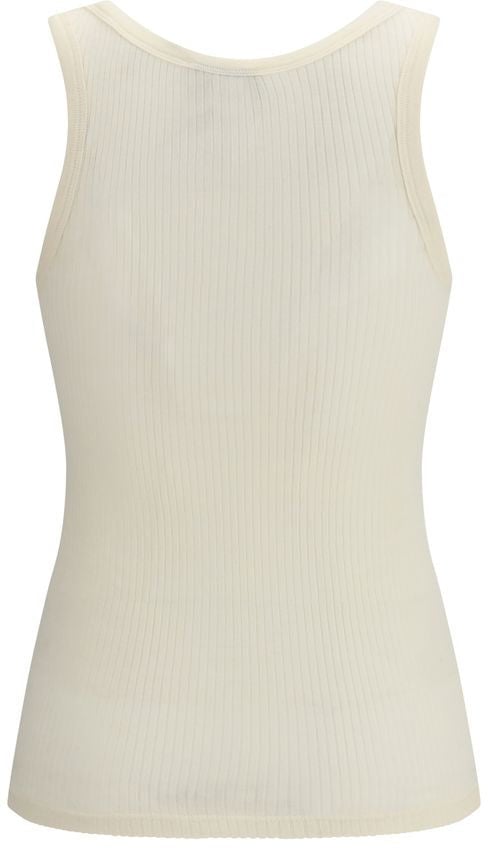 Forte Forte Forte_Forte Beige Wool Oves Aries Sleeveles T-Shirt Beige