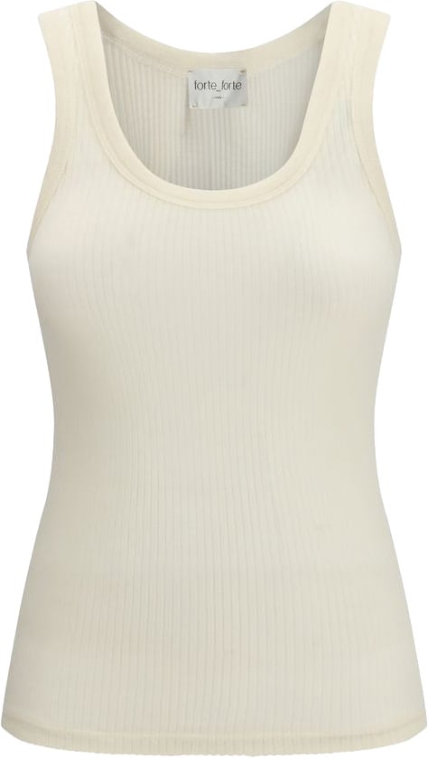 Forte Forte Forte_Forte Beige Wool Oves Aries Sleeveles T-Shirt Beige