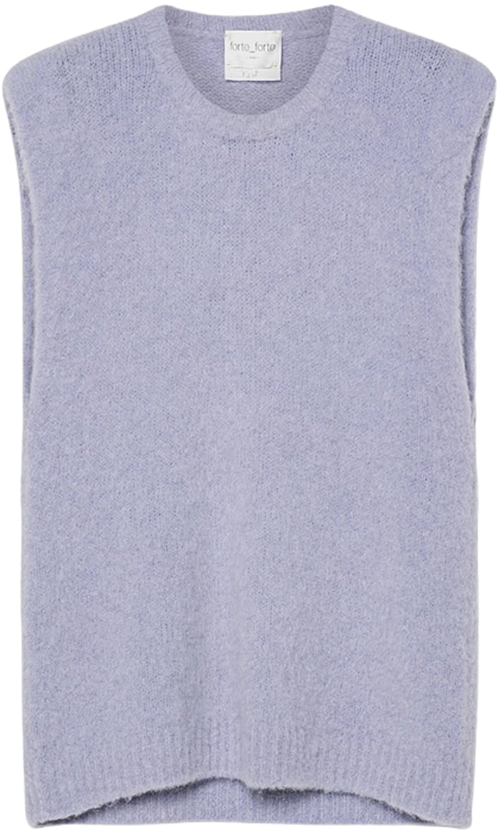 Forte Forte Baby Alpaca Suri Wool Oversized Knit Vest Blauw