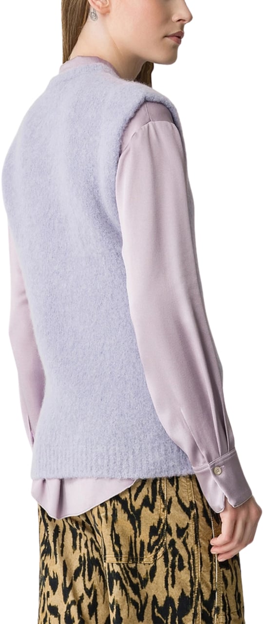 Forte Forte Baby Alpaca Suri Wool Oversized Knit Vest Blauw