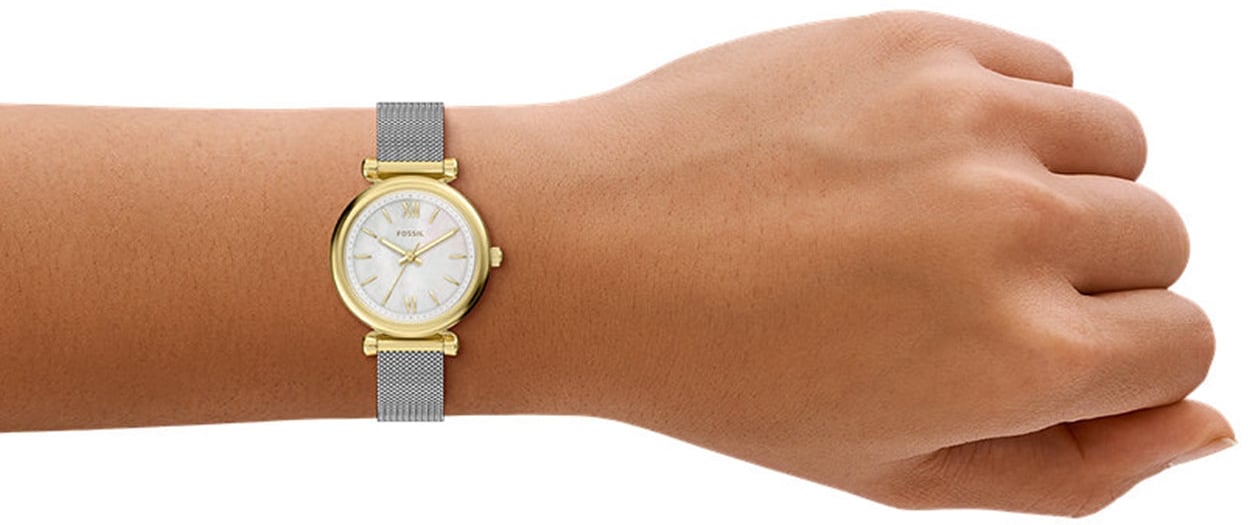 Fossil Carlie - Horloge - Zilver Divers