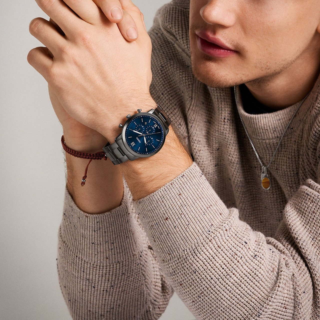 Fossil Neutra Chrono - Horloge - Blauw Grijs