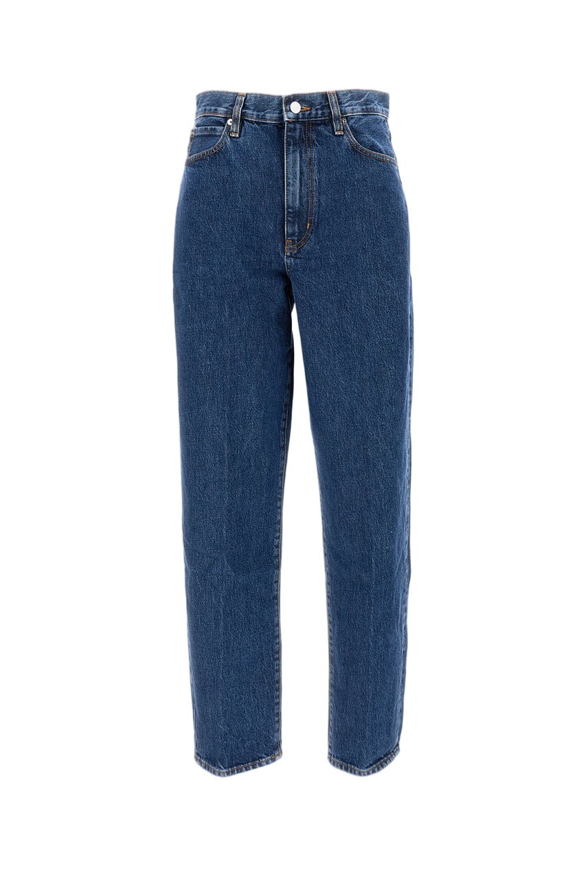 Frame High-Waisted Five-Pocket Denim Jeans With Front Zip Closure Blauw