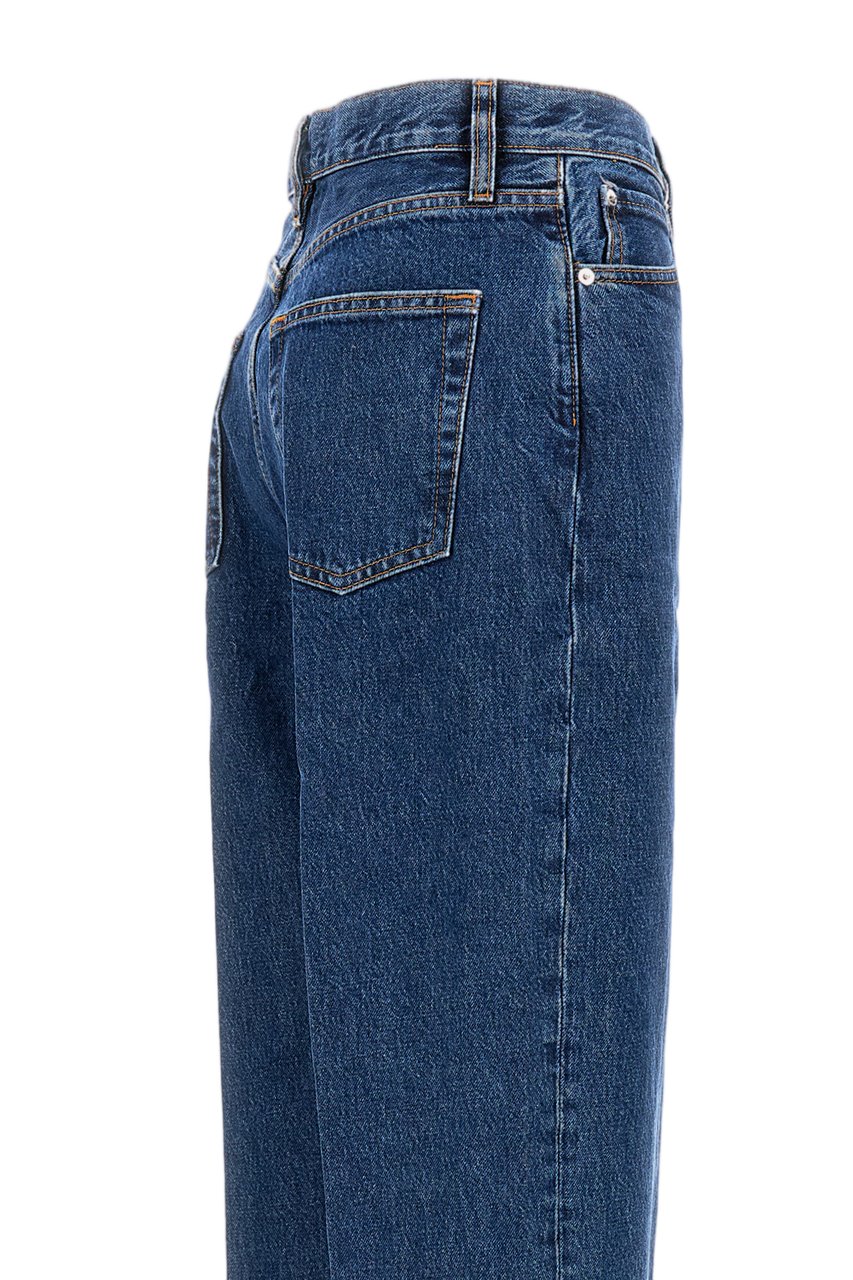 Frame High-Waisted Five-Pocket Denim Jeans With Front Zip Closure Blauw