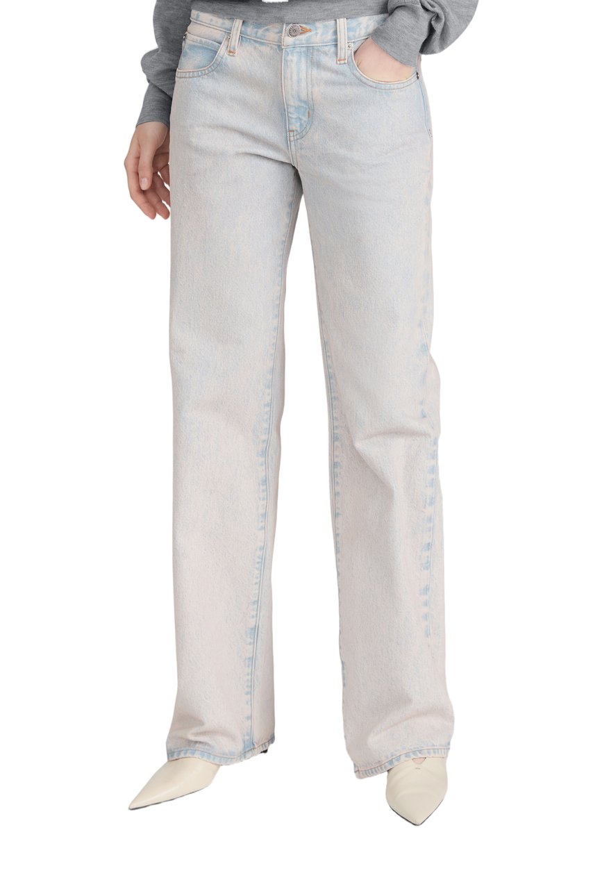 Frame Straight-Leg Denim Jeans with Vintage Faded Finish Blauw