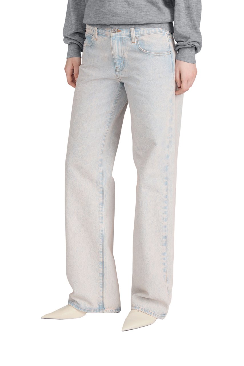 Frame Straight-Leg Denim Jeans with Vintage Faded Finish Blauw
