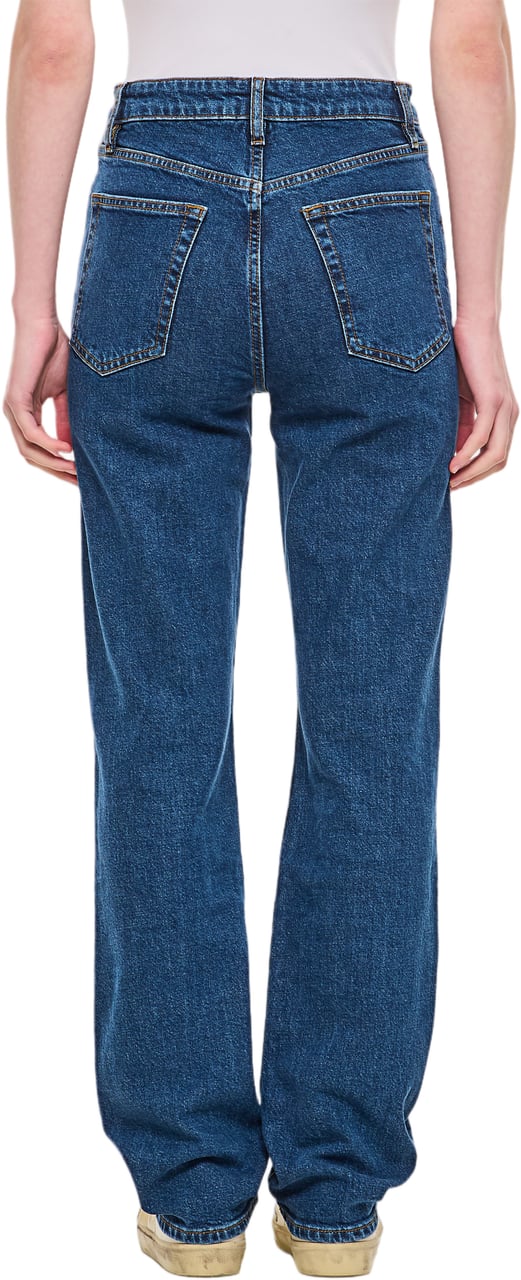 Frame High-Waisted Straight Leg Jeans With Classic Five-Pocket Design Blauw