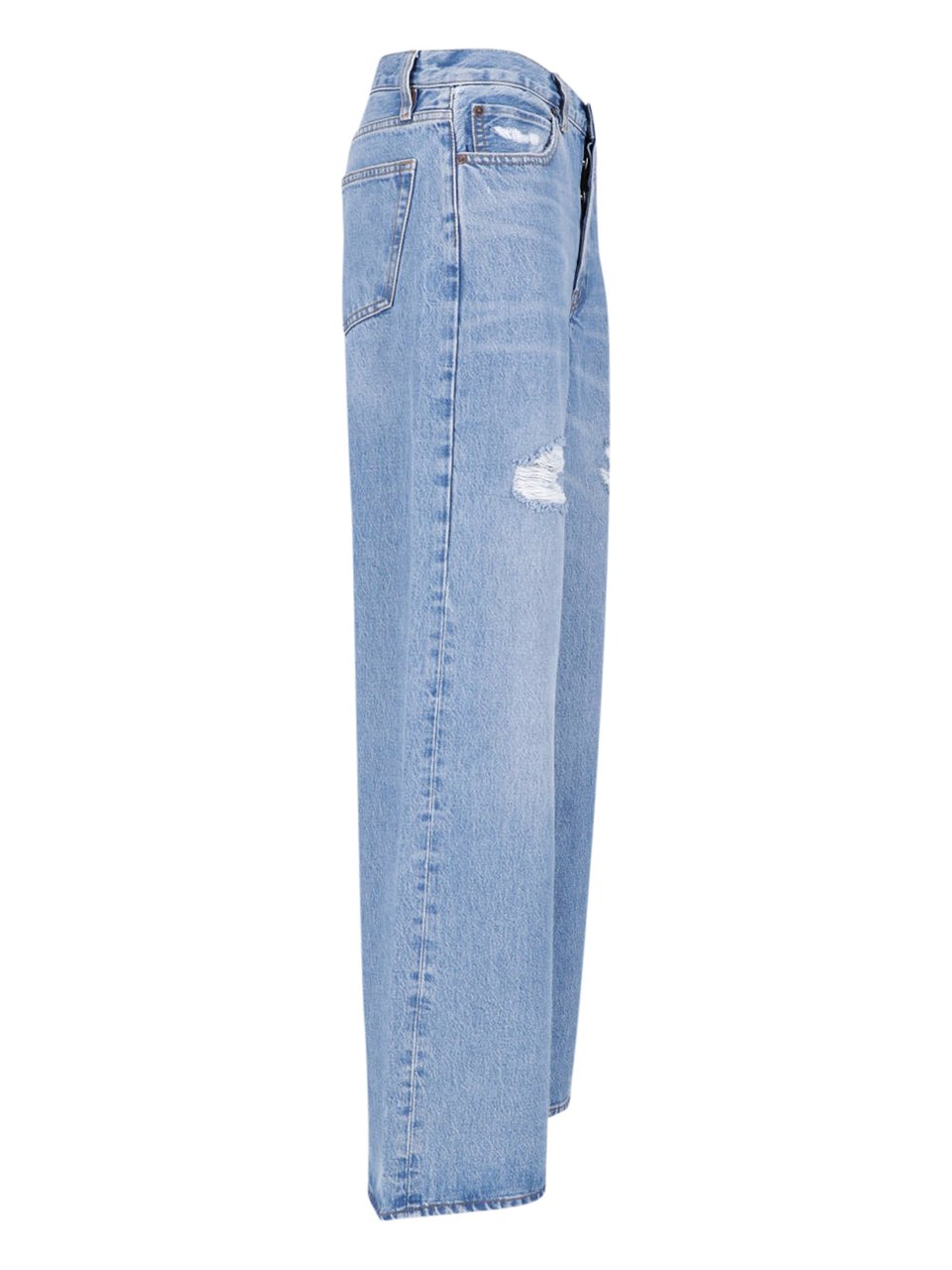 Frame Blue High Waist Wide-Leg Jeans Blauw