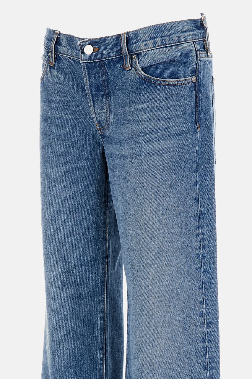 Frame Cropped Wide-Leg Bootcut Jeans with Pixie Length Blauw