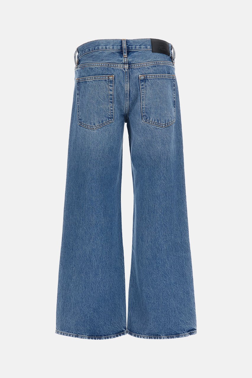 Frame Cropped Wide-Leg Bootcut Jeans with Pixie Length Blauw