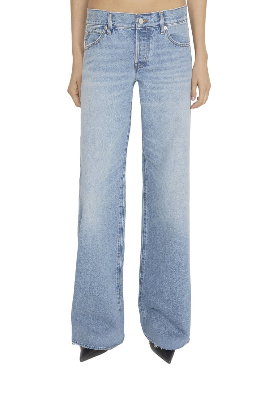 Frame Grey Denim Pixie Flared Jeans Blauw