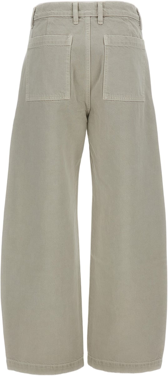 Frame Curved Barrel Leg High-Waisted Cargo Jeans Grijs