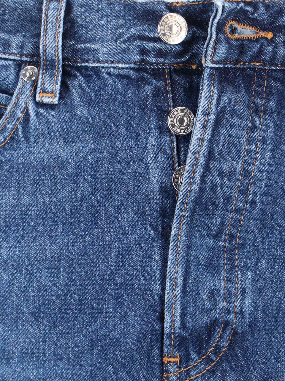 Frame Straight-Leg Jeans with Mid-Rise Waist and Timeless Silhouette Blauw