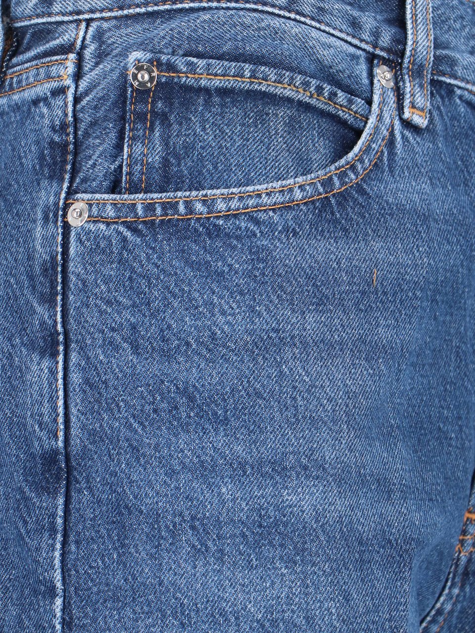 Frame Straight-Leg Jeans with Mid-Rise Waist and Timeless Silhouette Blauw