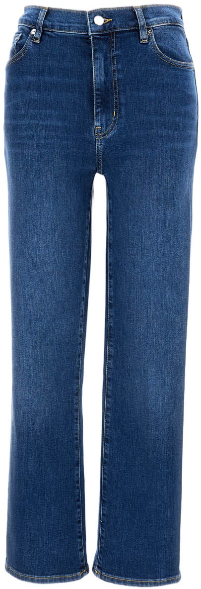 Frame High-Waisted Slim Fit Straight Jeans With Five-Pocket Design Blauw