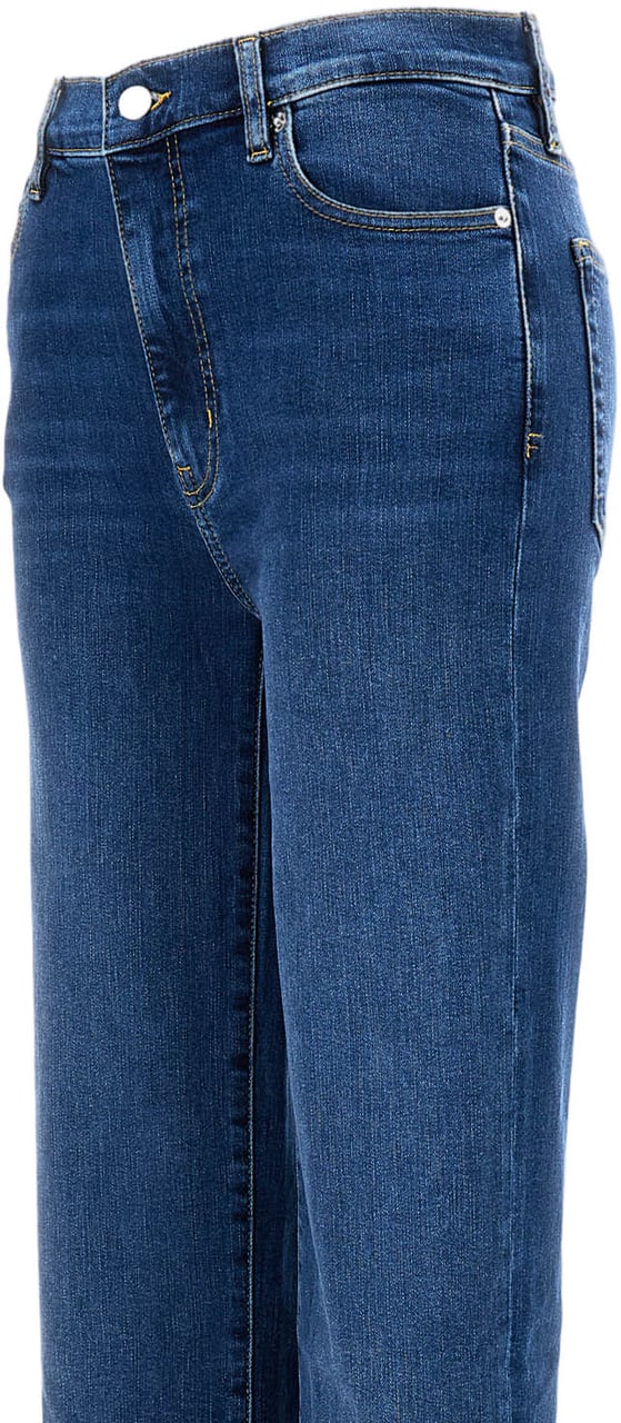 Frame High-Waisted Slim Fit Straight Jeans With Five-Pocket Design Blauw