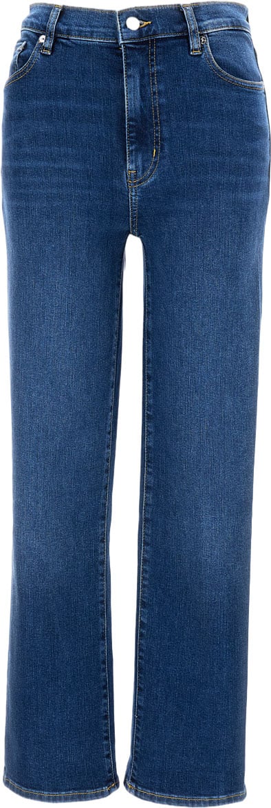 Frame High-Waisted Slim Fit Straight Jeans With Five-Pocket Design Blauw