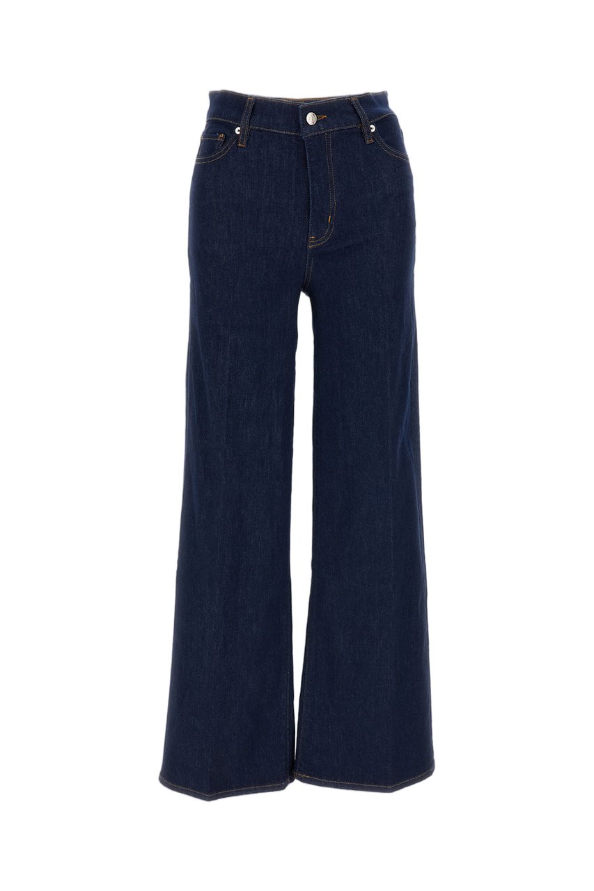 Frame Blue Stretch Cotton Le Slim Palazzo Jeans Blauw