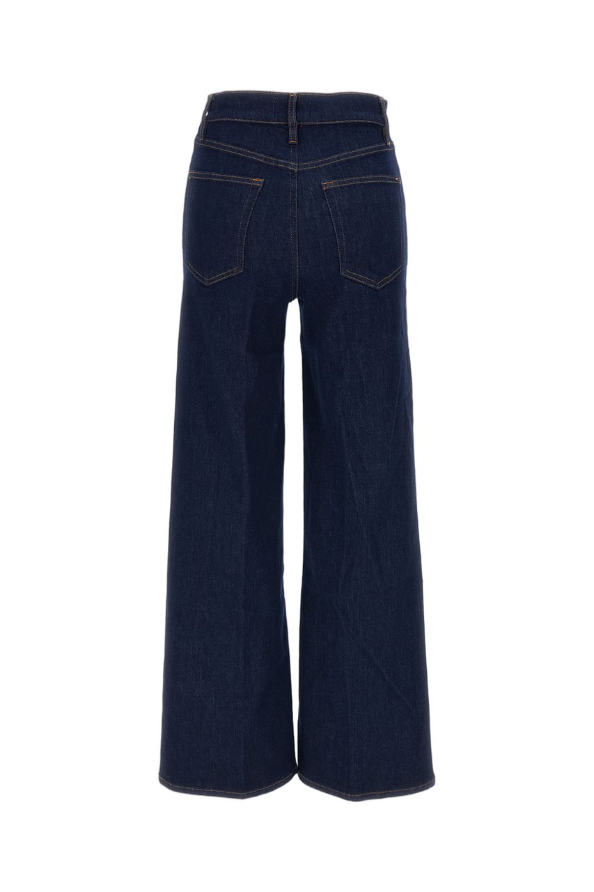 Frame Blue Stretch Cotton Le Slim Palazzo Jeans Blauw