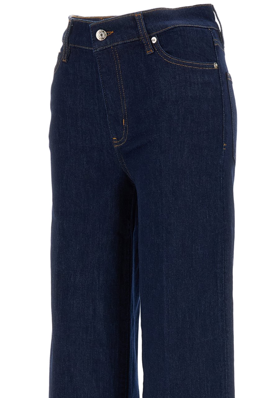 Frame Blue Stretch Cotton Le Slim Palazzo Jeans Blauw