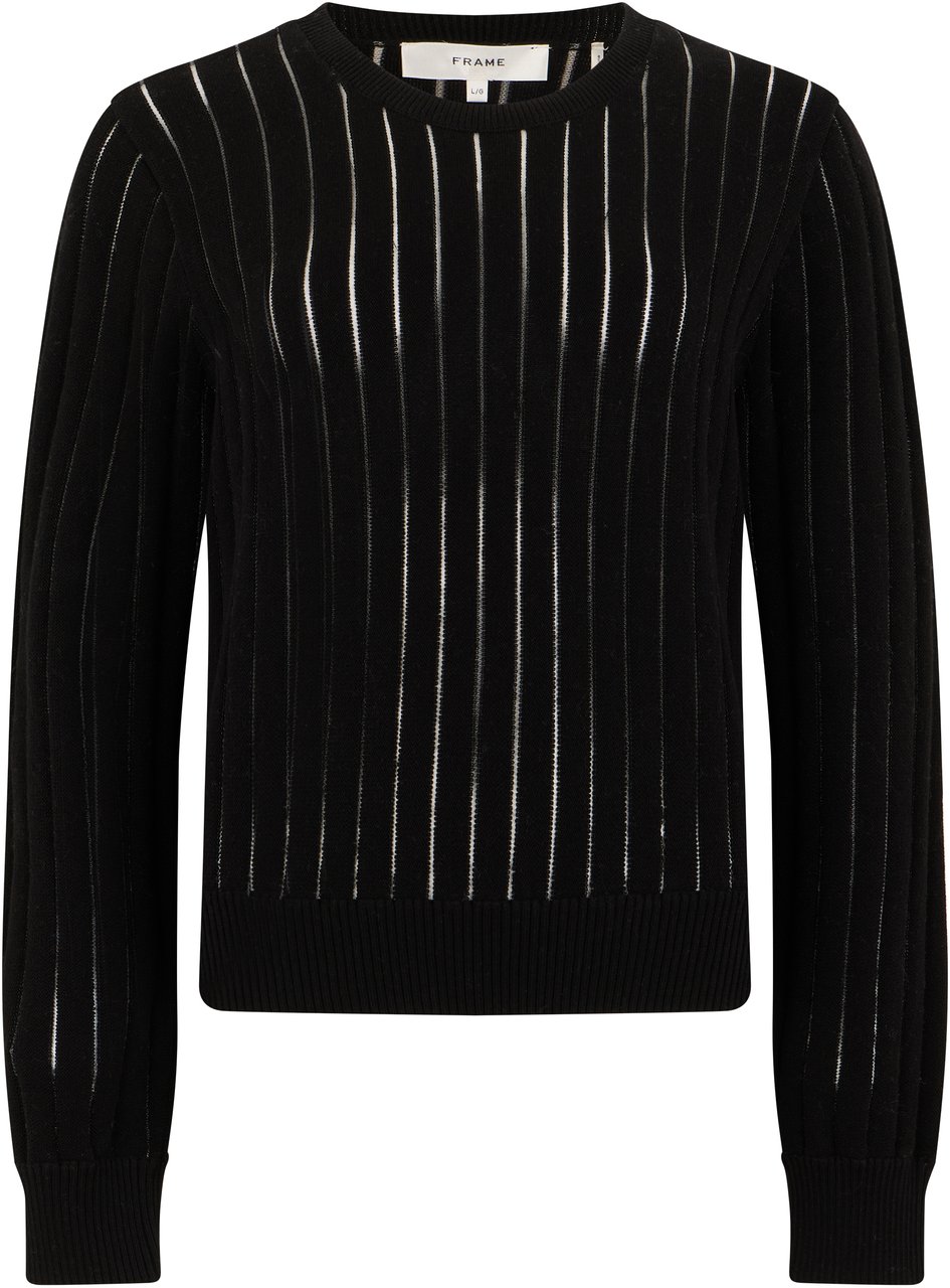 Frame Ribbed sweater Zwart