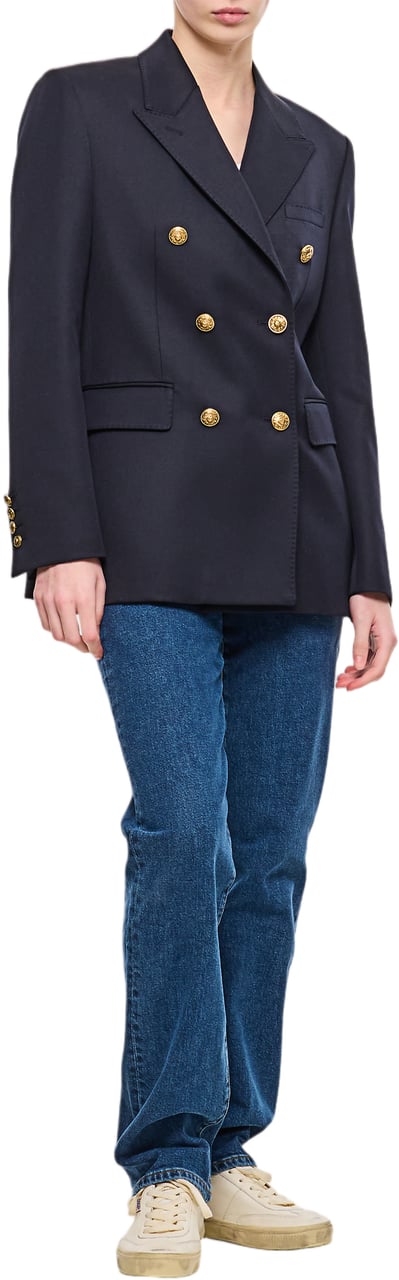 Frame High-Waisted Straight Leg Jeans With Classic Five-Pocket Design Blauw