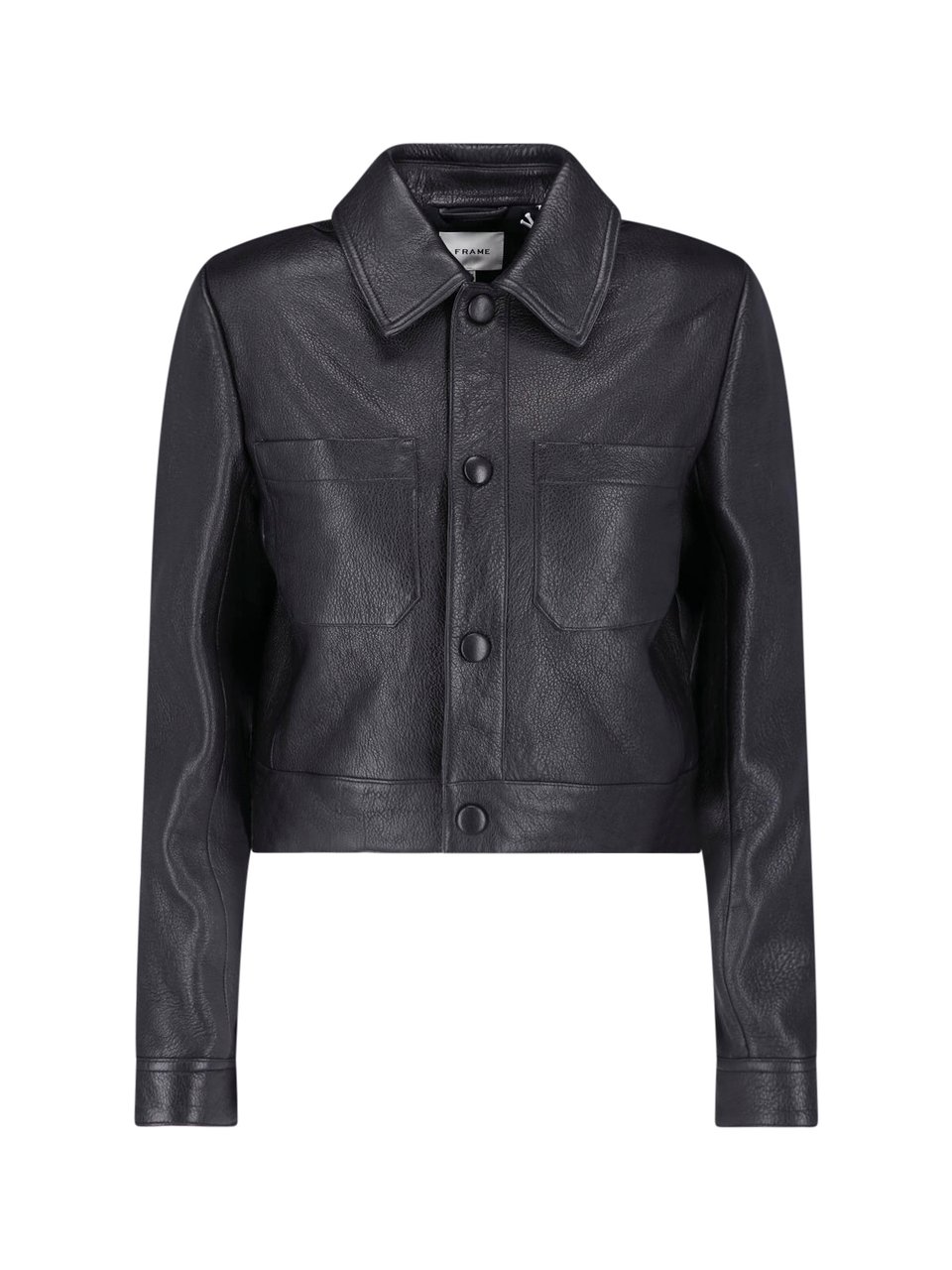 Frame Black Lambskin The Small Leather Jacket Zwart