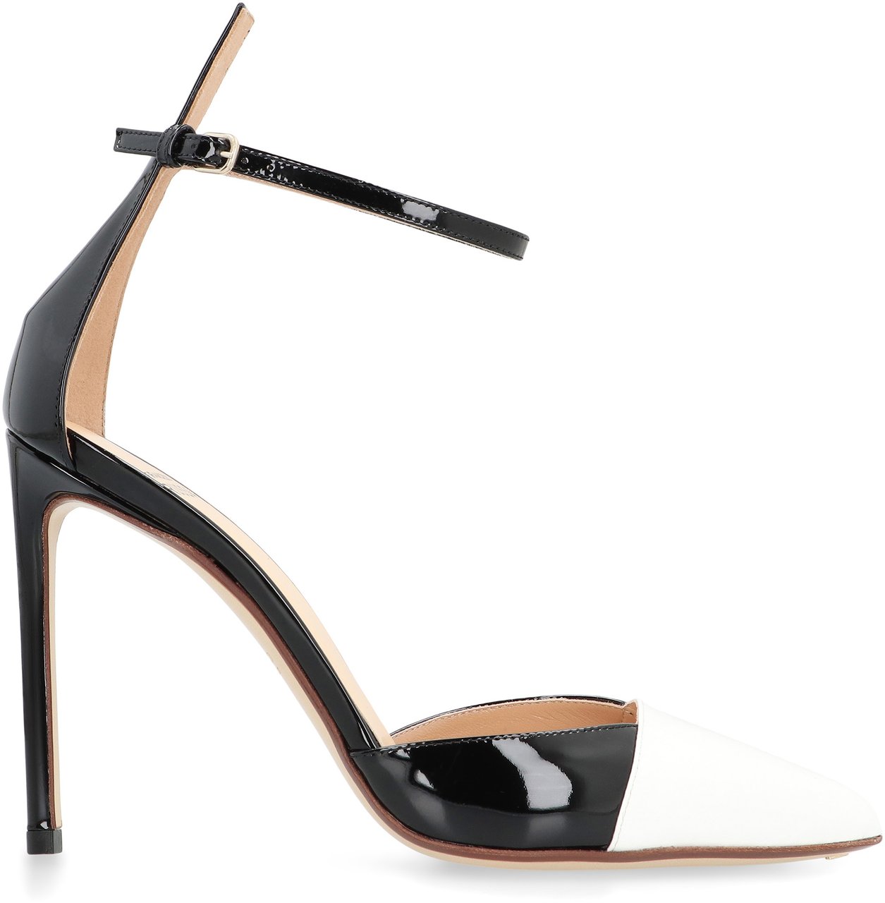 Francesco Russo Patent leather heel sandals Zwart