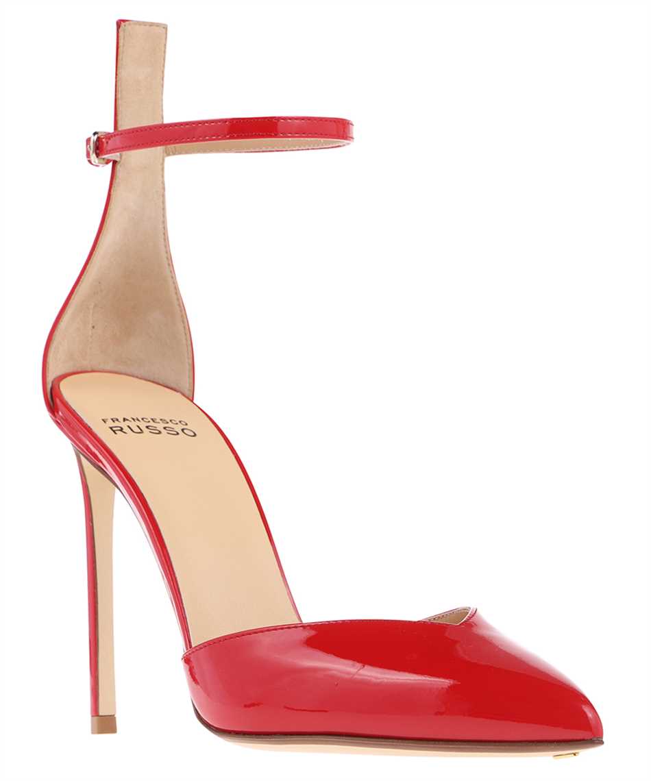 Francesco Russo Patent leather pointy-toe pumps Rood