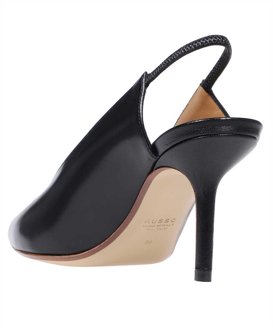 Francesco Russo Leather slingback pumps Zwart