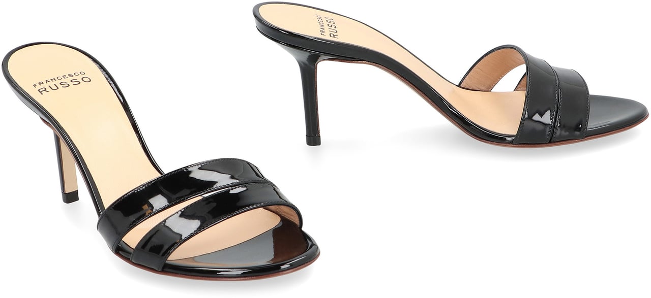 Francesco Russo Patent leather mules Zwart