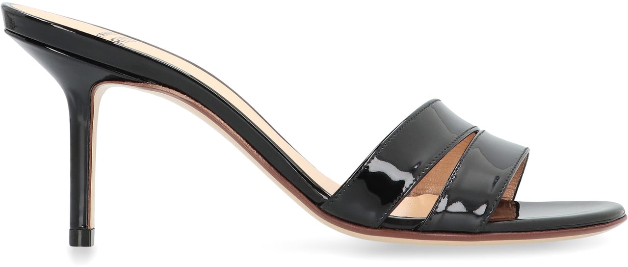 Francesco Russo Patent leather mules Zwart