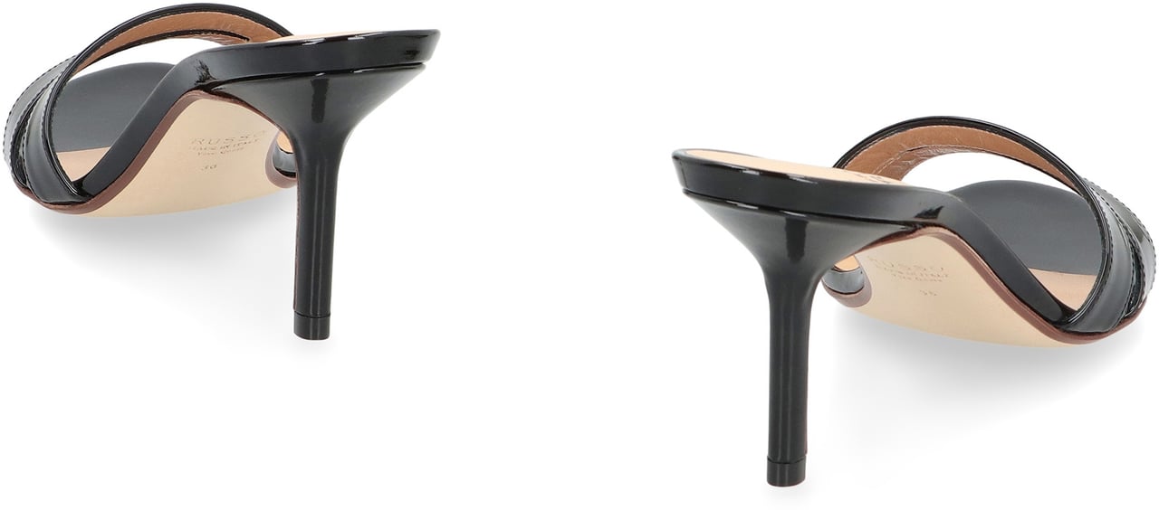 Francesco Russo Patent leather mules Zwart